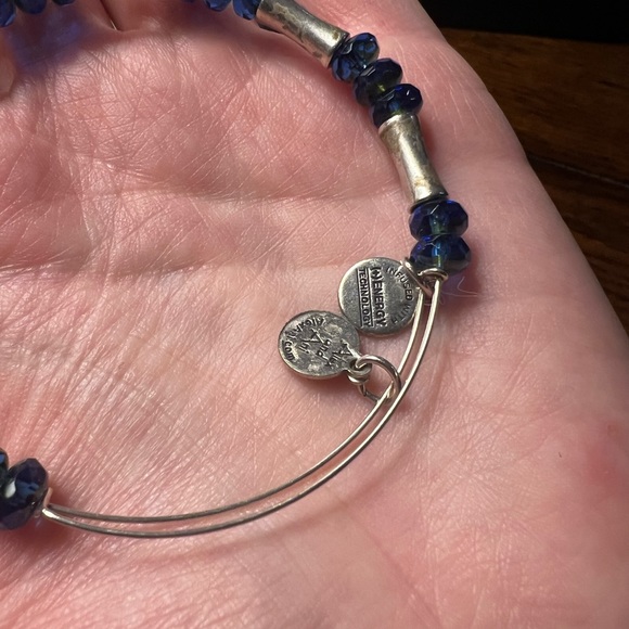 Alex and Ani blue beaded silver bracelet - Picture 3 of 3